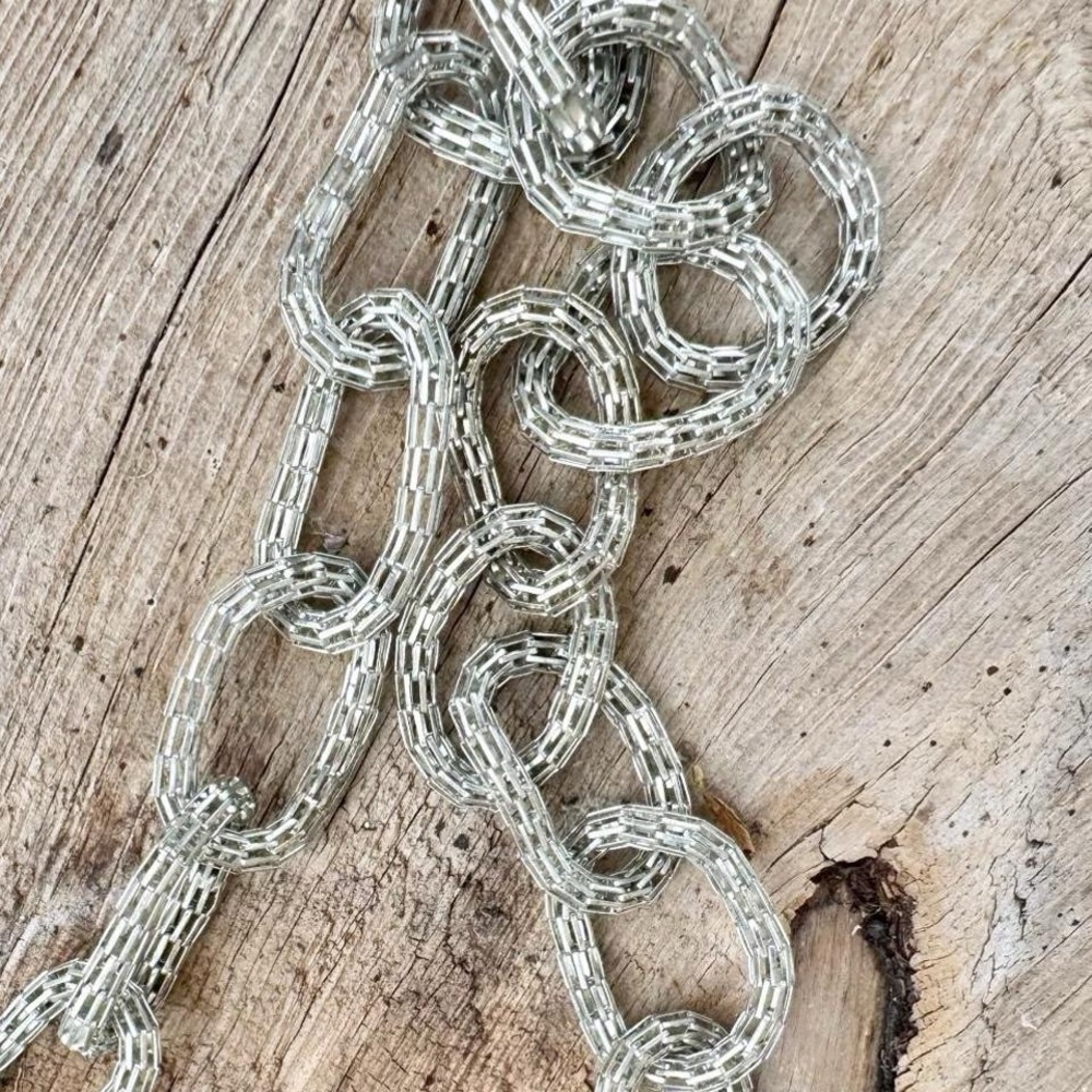 Silver Tone Articulated Chunky Chain Statement Necklace - Picture 5 of 5